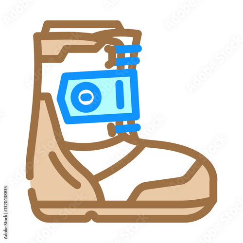 boots snowboard color icon vector illustration