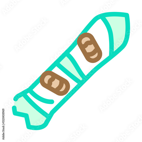 winter snowboard color icon vector illustration