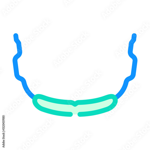 lip and cheek bumper orthodontist color icon vector illustration