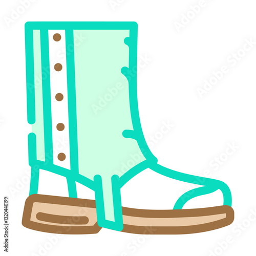gaiter footwear tourism color icon vector illustration