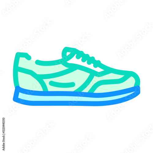 casual travel sneakers footwear tourism color icon vector illustration