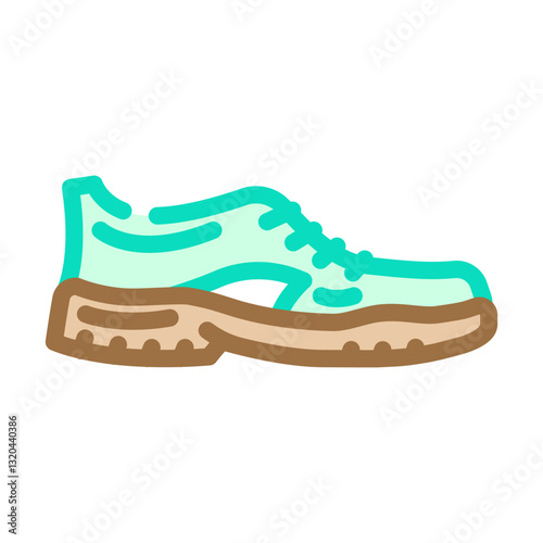 minimalist trail shoes footwear tourism color icon vector illustration