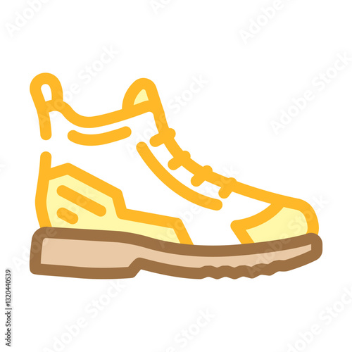 light hiking shoes footwear tourism color icon vector illustration