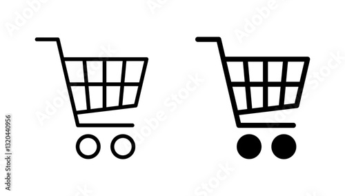 Shopping icon vector. Shopping cart sign and symbol. Trolley icon