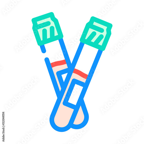 blood test vials cardiology color icon vector illustration