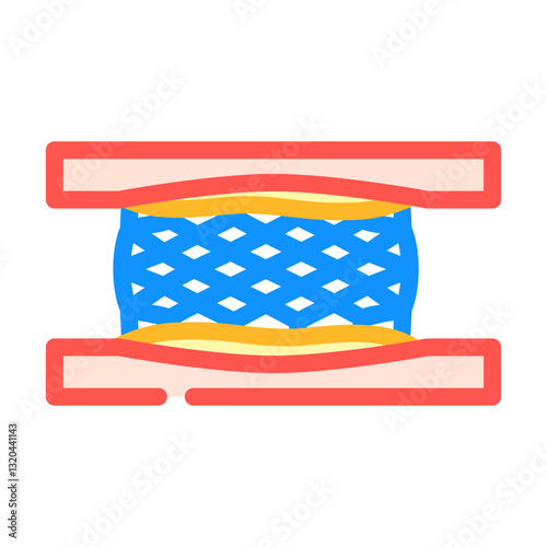 coronary stent cardiology color icon vector illustration