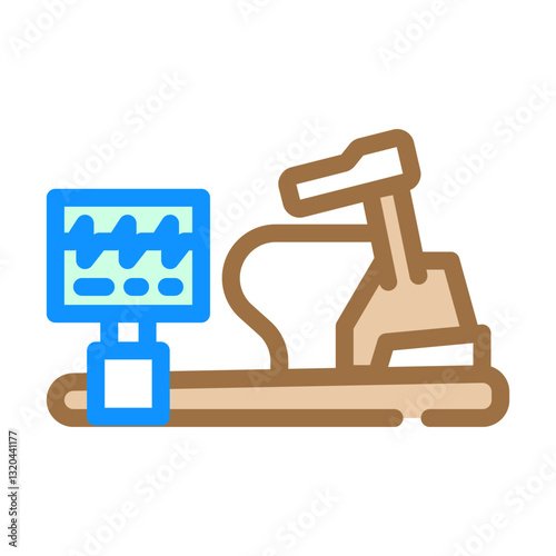 stress test treadmill cardiology color icon vector illustration