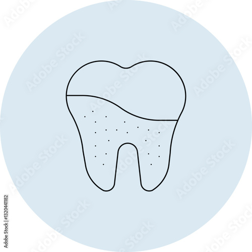 Dental Health Illustration of Tooth with Enamel and Dentin