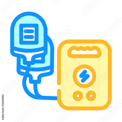 aed automated external defibrillator color icon vector illustration
