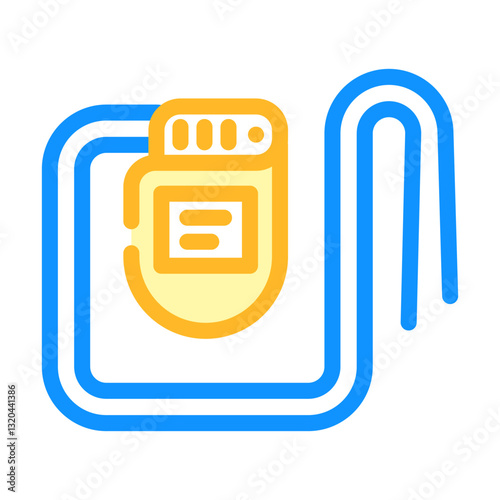 implantable cardioverter defibrillator color icon vector illustration