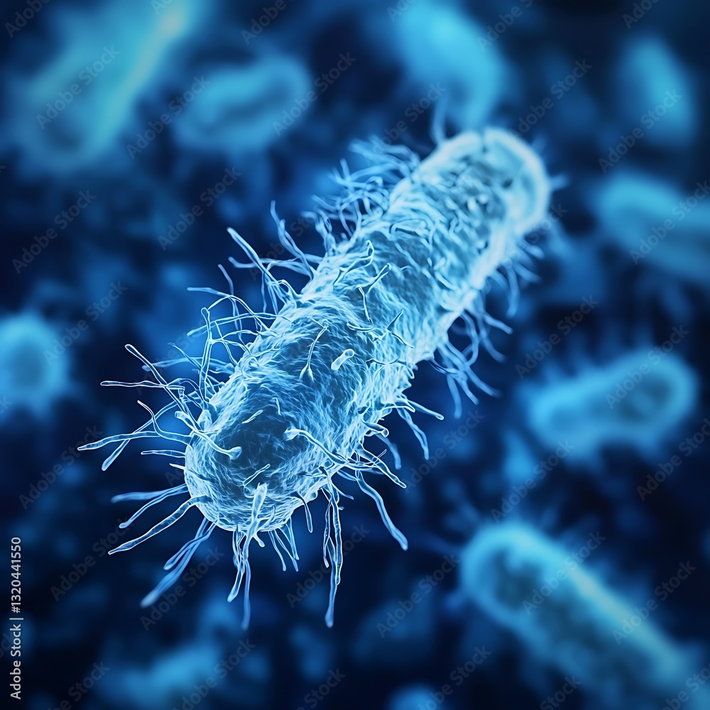 Fototapeta premium Microscopic Bacteria Colony for Blue Background.
