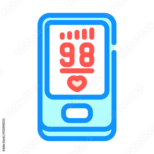 pulse oximeter cardiology color icon vector illustration