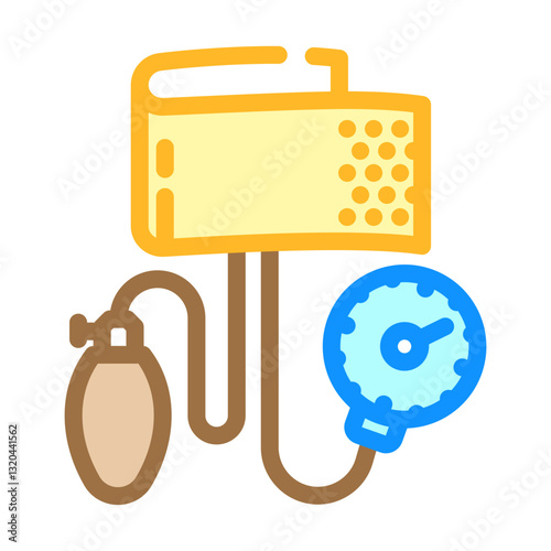 sphygmomanometer cardiology color icon vector illustration