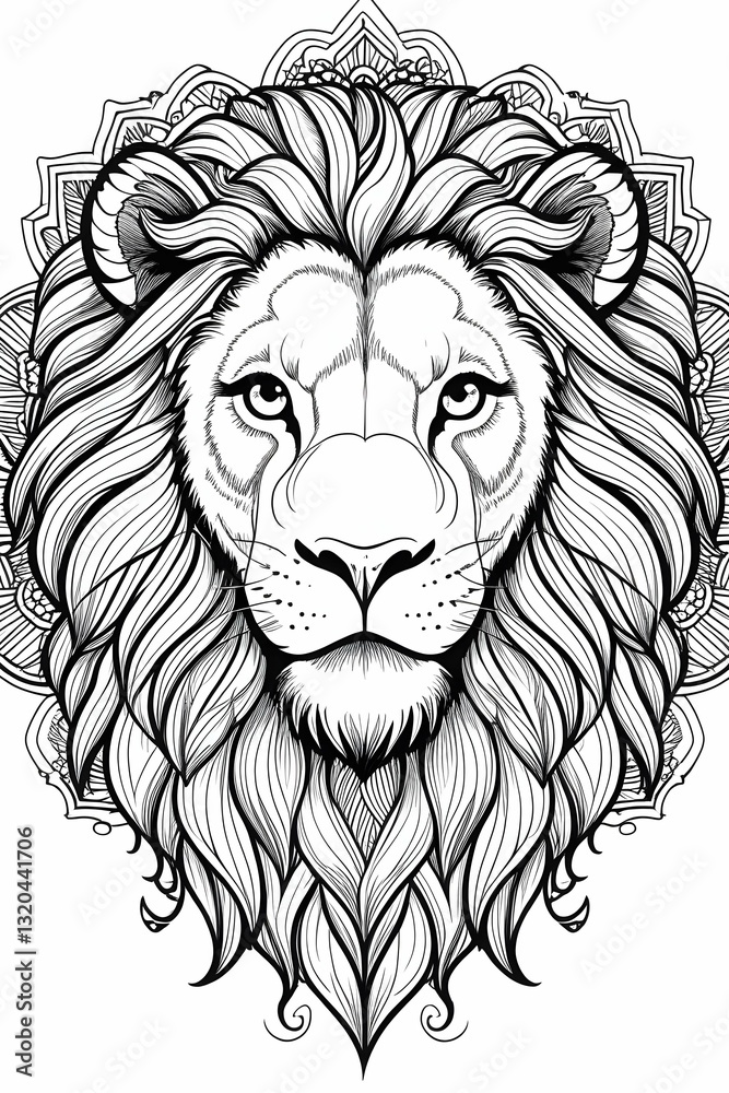 Obraz premium lion head Mandala illustration