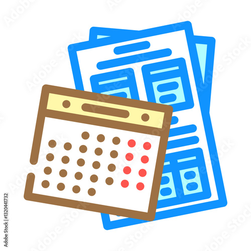 yearly budget budget planning color icon vector illustration