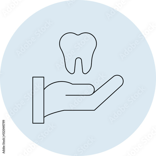 Hand holding a tooth symbolizing dental care and protection