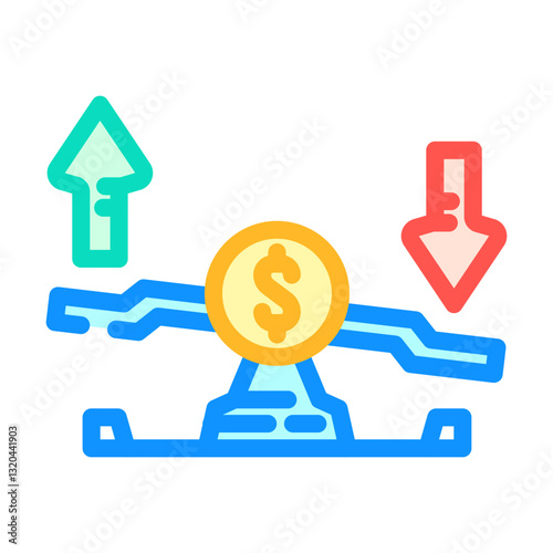 variable expenses budget planning color icon vector illustration