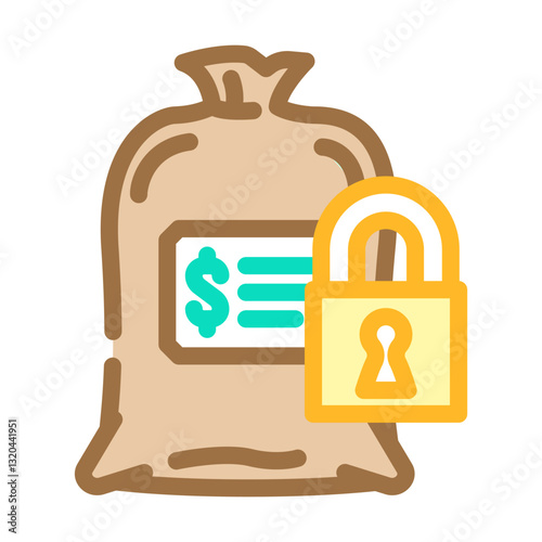 fixed expenses budget planning color icon vector illustration