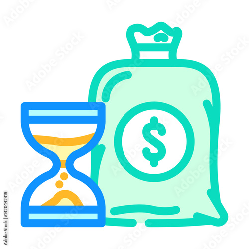 loan repayment budget planning color icon vector illustration