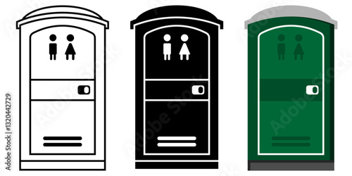toilet portable icon. Design vector of public toilet portable in various style
