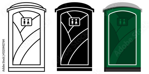 toilet portable icon. Design vector of public toilet portable in various style