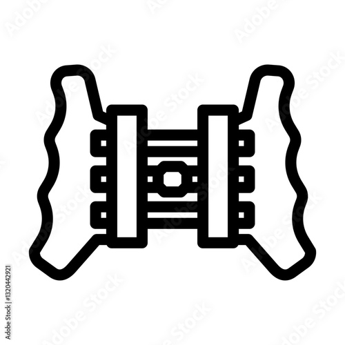palatal expander orthodontist line icon vector illustration