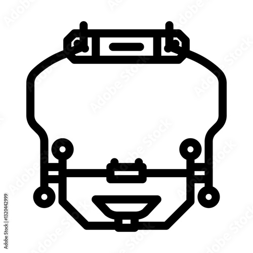 orthodontic headgear orthodontist line icon vector illustration