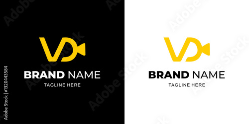 Creative VD Letter Logo with Videography, Illustration, Design Inspiration, Vector, Icon