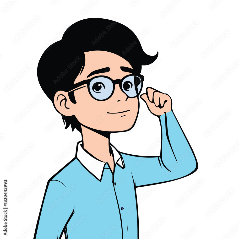 Smiling boy in glasses ready for education Smiling boy in glasses ready for education