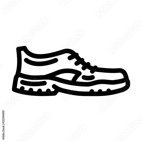 minimalist trail shoes footwear tourism line icon vector illustration
