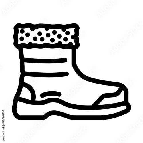 insulated winter boots footwear tourism line icon vector illustration