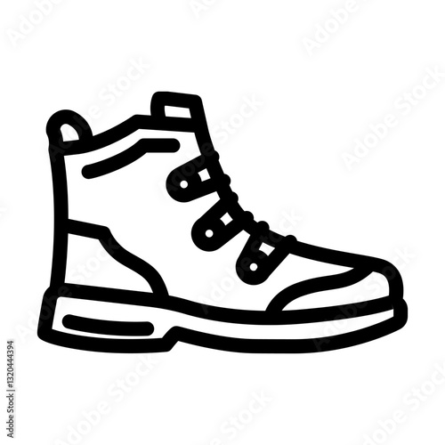 hiking boots footwear tourism line icon vector illustration