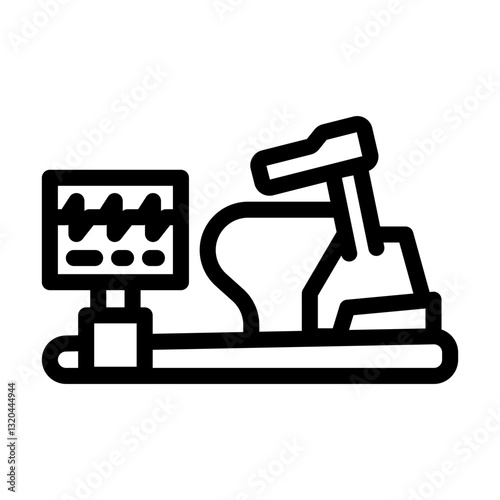 stress test treadmill cardiology line icon vector illustration