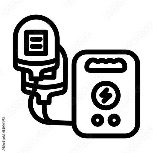 aed automated external defibrillator line icon vector illustration