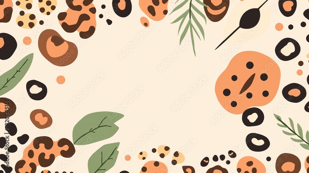 Fototapeta premium Creative pattern featuring orange and black spots on a stylish background for modern design use