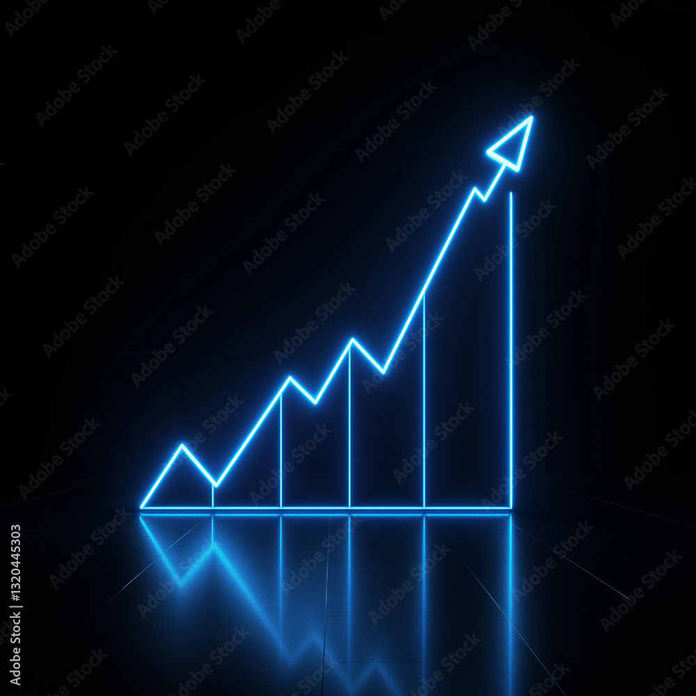 A blue line with a pointy end that is lit up