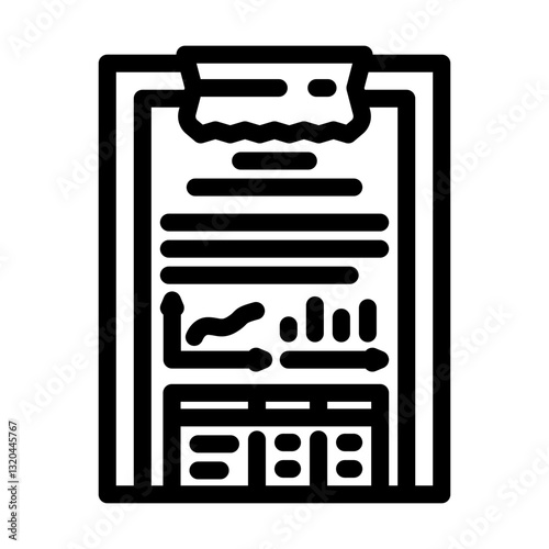 financial statements budget planning line icon vector illustration
