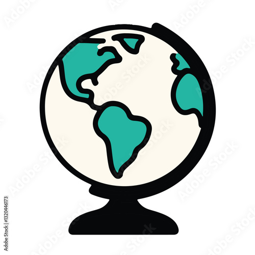 Simple globe graphic design for educational resources