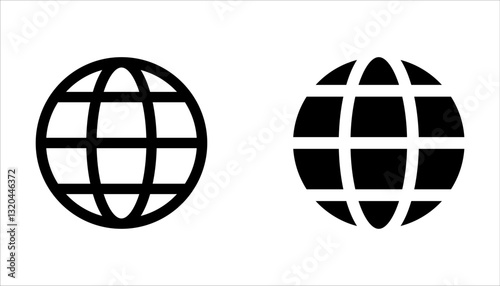 Globe Icon vector illustration, Go to web symbol icon, www symbol, Web icon, website, homepage icon set, earth clip art, globe symbol isolated white 