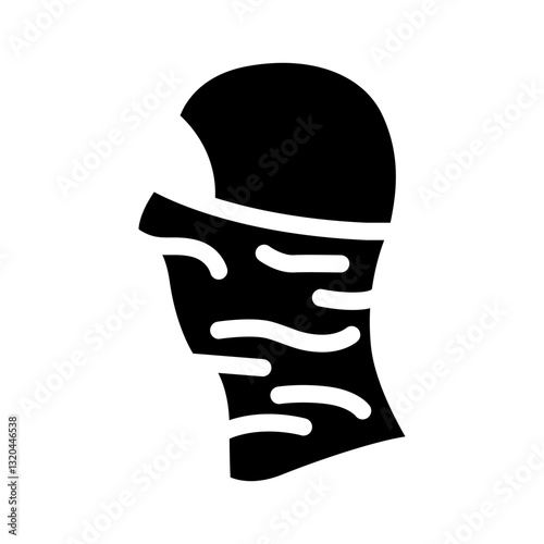 neck gaiter balaclava snowboard glyph icon vector illustration