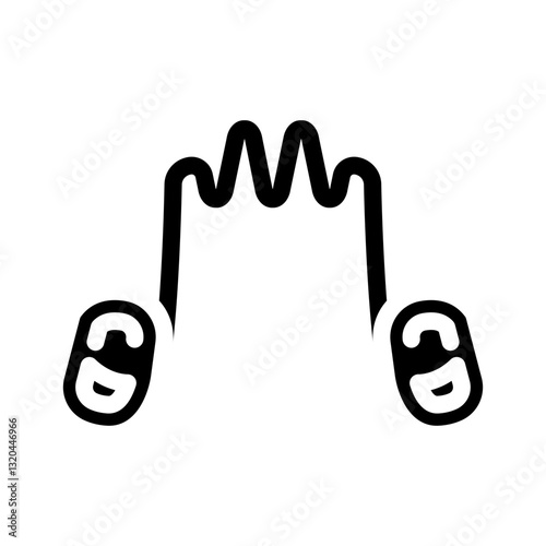 tongue crib orthodontist glyph icon vector illustration