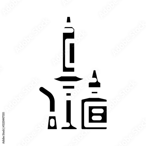 bonding adhesive orthodontist glyph icon vector illustration
