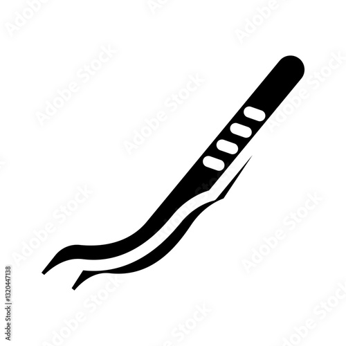 orthodontic tweezers orthodontist glyph icon vector illustration