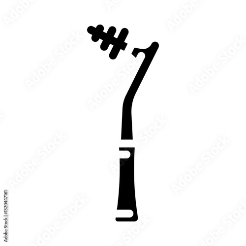 interdental brush orthodontist glyph icon vector illustration
