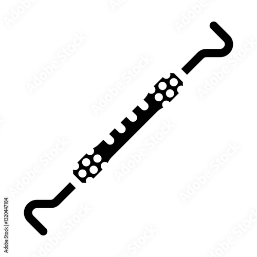dental scaler orthodontist glyph icon vector illustration