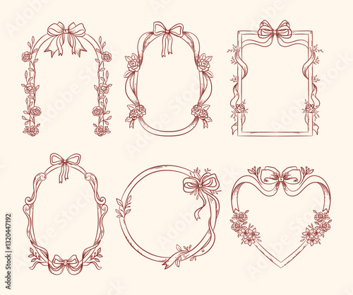 These classic vintage frames feature intricate floral and ribbon details, embodying a timeless elegance