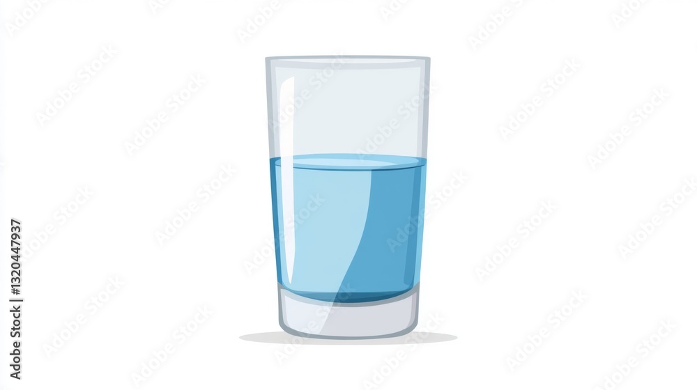 Minimalist illustration of a glass of water for health and wellness design Minimalist illustration of a glass of water for health and wellness design