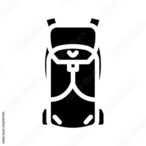 camping hiking backpack glyph icon vector illustration