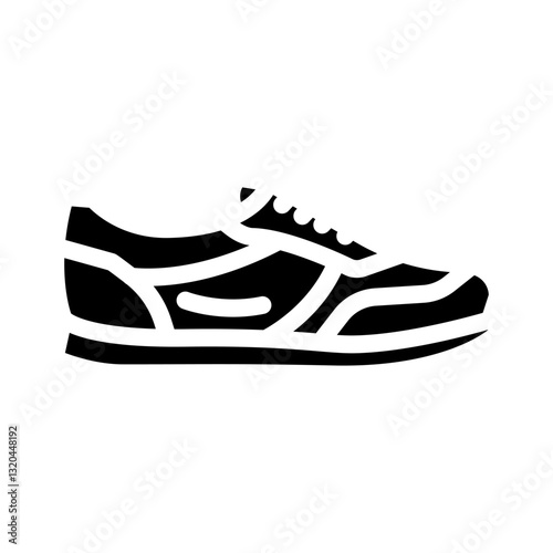 casual travel sneakers footwear tourism glyph icon vector illustration