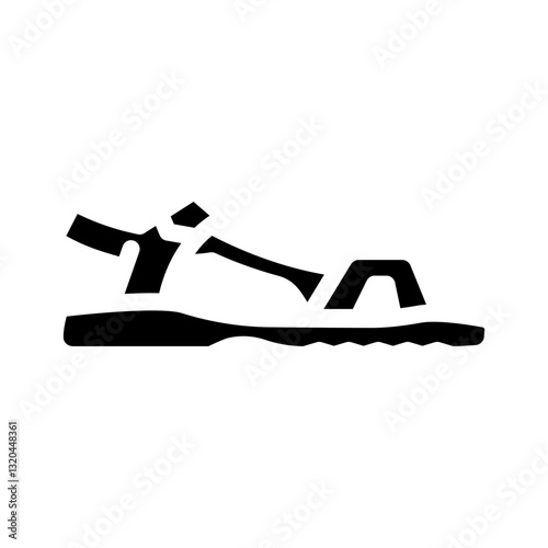 sandals trekking footwear tourism glyph icon vector illustration